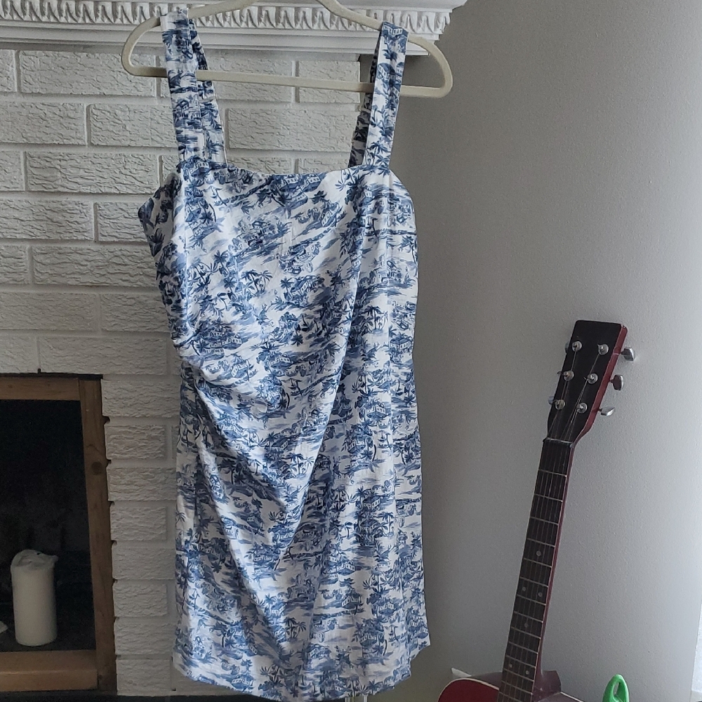 Abercrombie & Fitch Blue and White Patterned  Dress